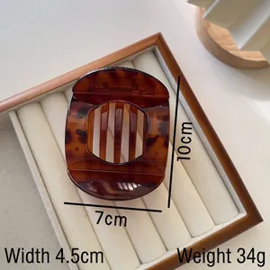 Large vintage tortoise shell hair claw clip for elegant styling 10x7cm size