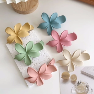 Lot de 6 pinces à cheveux florales mates aux tons macaron pour coiffure féminine
