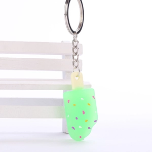Creative pastel green popsicle keychain with colorful sprinkles for bags and gifts