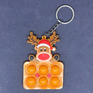 Detail von Rentier Silikon Push Bubble Fidget Schlüsselanhänger für den Weihnachtsbaum