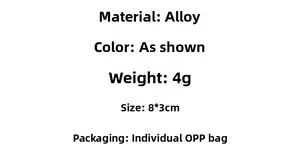 Detailed chart for alloy tool keychain with size 8x3cm and individual OPP packaging