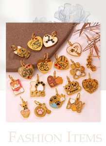 Détails de breloques dorées en émail pour animaux avec pattes et cœurs pour bijoux DIY