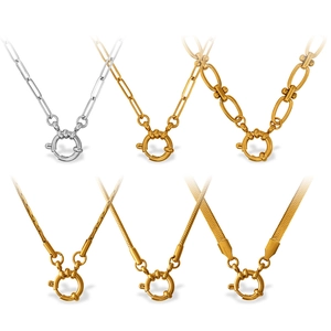 Multi-style metal chain necklaces in gold and silver with spring ring clasps