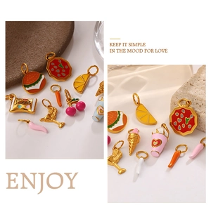 Détails de divers pendentifs émaillés colorés pour la création de bijoux DIY
