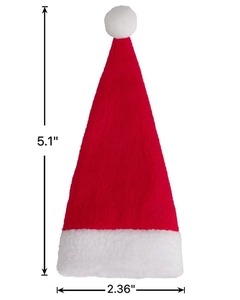 Mini plush Christmas hat for bottle decor with 5.1 inch height and 2.36 inch width