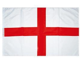 Flat lay view of a England flag Saint George's Cross banner for Halloween decoration