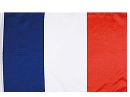 Detailed view of French national flag vertical blue white red tricolor stripes texture