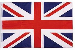 Close-up of a classic Union Jack flag made of lightweight polyester for event decoration