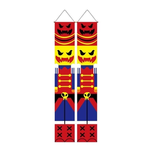 Halloween Nutcracker skeleton porch banner flags for door decoration 30x180cm pair