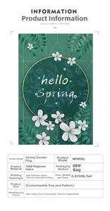 Detailansicht der Hello Spring Gartenfahne aus 100D Polyestergewebe mit Kupferschnalle