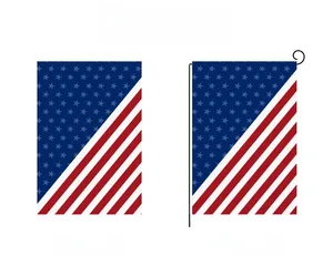 Detail comparison of American election garden flag design and the finished linen banner