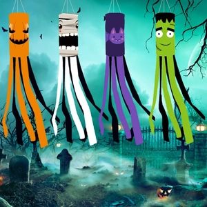 Halloween Windsack Flagge Outdoor Hängende Dekoration Geist Kürbis Fledermaus Frankenstein Polyester Garten Hof Party Deko