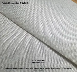 Detailed macro view of high-quality polyester faux linen fabric texture for pillow cases