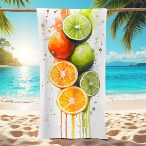 Microfiber Printed Beach Towel Quick Dry Summer Citrus Fruit Pattern Bath Towel Absorbent Travel Sport Towel Pool Party