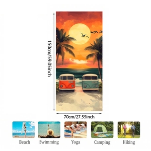 Tableau détaillé des tailles 150x70cm pour serviette de plage en microfibre avec motif
