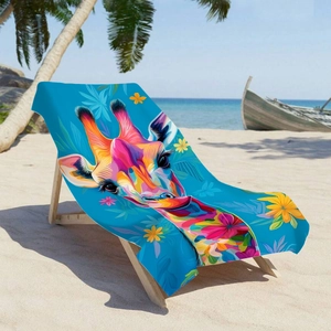 Artistic Multicolor Giraffe Print Microfiber Beach Towel Highly Absorbent Quick Dry Bath Towel For Swimming Travel Yoga Picnic Outdoor Shower Towel
