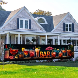 Sommer Strand Party Cocktail Bar Banner Tropische Outdoor Garten Dekoration Polyester Stoff Hängende Flagge Für Bar Home Party