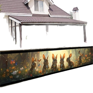 Osterhasen Banner mit Blumen für Frühlingsfeste und Partydekoration im Innen und Außenbereich