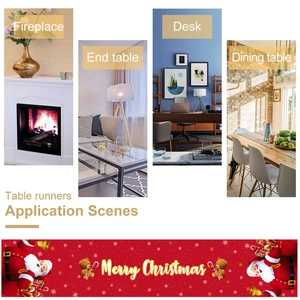 Christmas Santa table runner 180x35cm for holiday dining and fireplace decoration