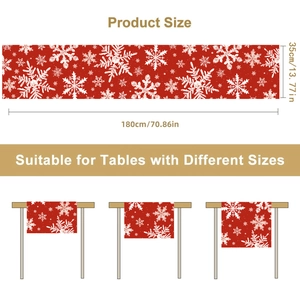 Christmas snowflake table runner 180cm red high density fabric holiday decor