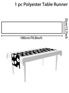 Detail of cute ghost table runner showing its polyester material and 180x35cm dimensions