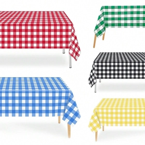 Rectangular checkered tablecloth in five colors for festive dining and home decoration