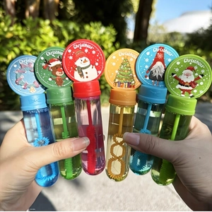 Set mini bacchette per bolle di Natale per bambini con figure di renne pupazzo di neve e babbo