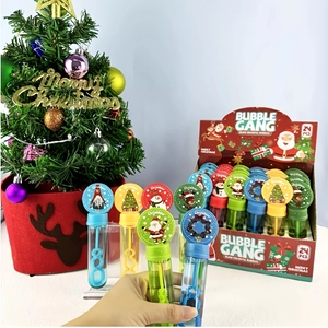 Set di 24 mini bacchette per bolle di Natale con figure di Babbo Natale e renne
