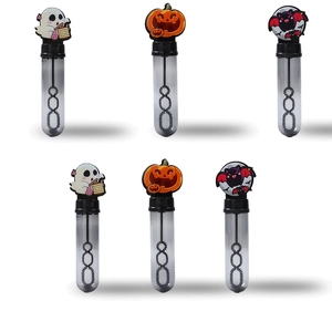 Halloween bubble wand set with ghost pumpkin and bat designs for party favors and decor
