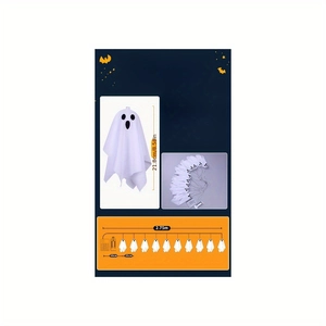 Detailed dimensions of Halloween ghost string lights including length and height