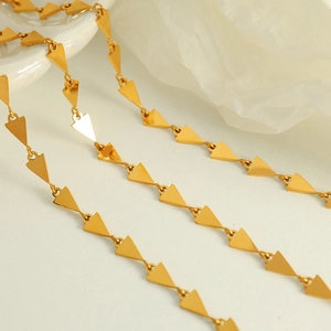 Minimalist Stainless Steel Triangle Jewelry Set For Women Geometric Gold Plated Long Drop Earrings And Bracelet Fashion