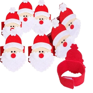 Christmas Santa Claus non-woven napkin rings for festive holiday dining table decorations