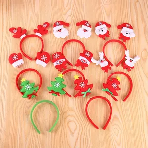 8-piece Christmas headband set with Santa, reindeer and snowman designs for holiday parties