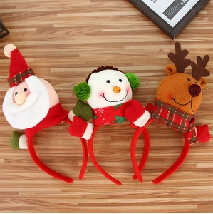 Serre-tête de Noël Peluche Père Noël Bonhomme de Neige Renne Cheveux Enfants Adultes Fête Décoration Accessoires