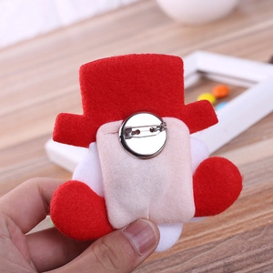 Handmade felt Santa brooch with LED lights and safety pin for Christmas party favors
