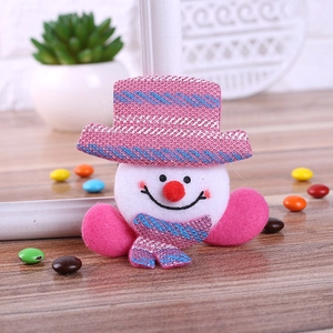 Cute LED glowing snowman brooch with knit hat and scarf for Christmas party decorations