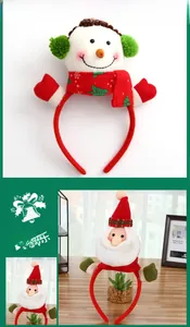 Détails des serre-têtes en peluche bonhomme de neige et Père Noël pour fête de Noël