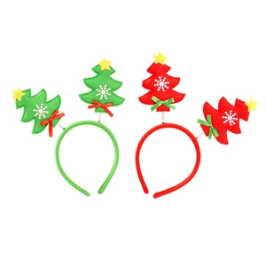 Christmas tree headband set with snowflake patterns and bows for holiday party decorations
