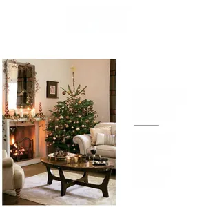 Bocaux de rangement en céramique pour thé et café dans un salon de Noël chaleureux