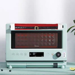 Couvre-poignées de micro-ondes de Noël en feutre rouge avec ceinture de Père Noël