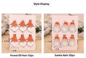 Close-up of wooden Santa and Gnome decorative clips set for Christmas festive use