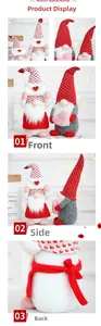 Detailed front, side, and back views of Valentine gnomes with hearts and envelopes