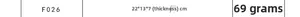 Detailed size specifications for Easter gnome decor showing dimensions 22x13x7cm and weight 69g