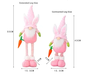 Detail of Easter gnome with telescopic legs showing extended and retracted heights