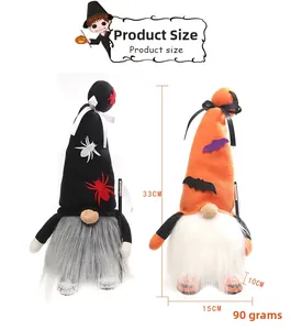 Halloween gnomes plush dimensions 33cm by 15cm for seasonal tabletop decoration