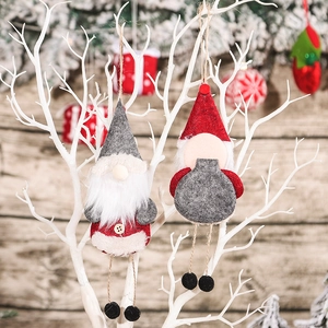 Charming forest gnome Christmas tree ornaments with long legs and cozy felt textures