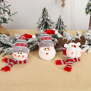 Christmas Cartoon Santa Claus Snowman Reindeer Doll Curtain Tieback Hook Home Window Decoration Festive Party Ornament