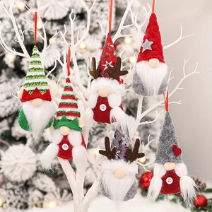 Christmas Gnome Plush Hanging Ornaments Swedish Tomte Elf Decorations For Christmas Tree Holiday Home Decor