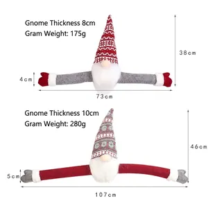 Christmas forest gnome curtain tieback dolls in small and large sizes for holiday decor