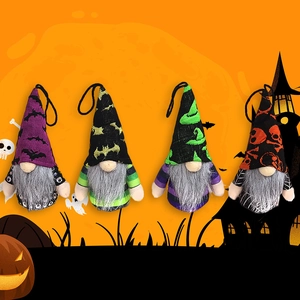 Halloween Gnome Plush Hanging Ornaments Set Skeleton Bat Witch Hat Design Spooky Dwarf Doll For Holiday Party Home Decor